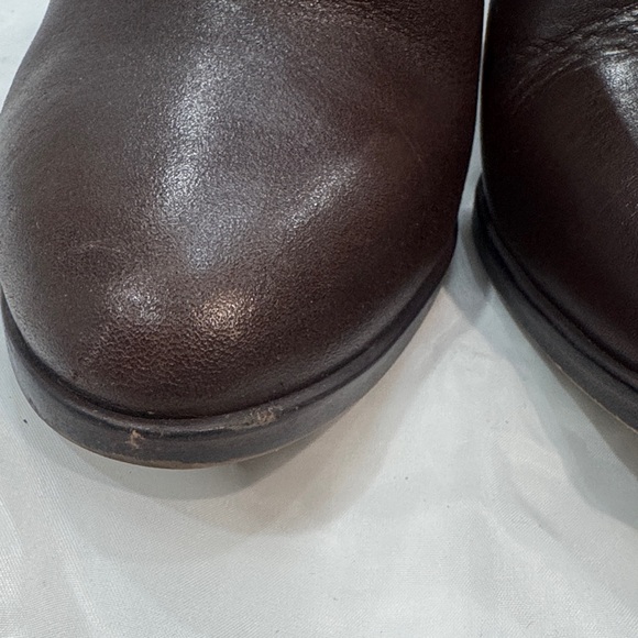 Michael Kors Dark Brown Leather Mules with Gold Accents - Picture 3 of 4